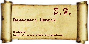 Devecseri Henrik névjegykártya