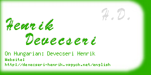 henrik devecseri business card